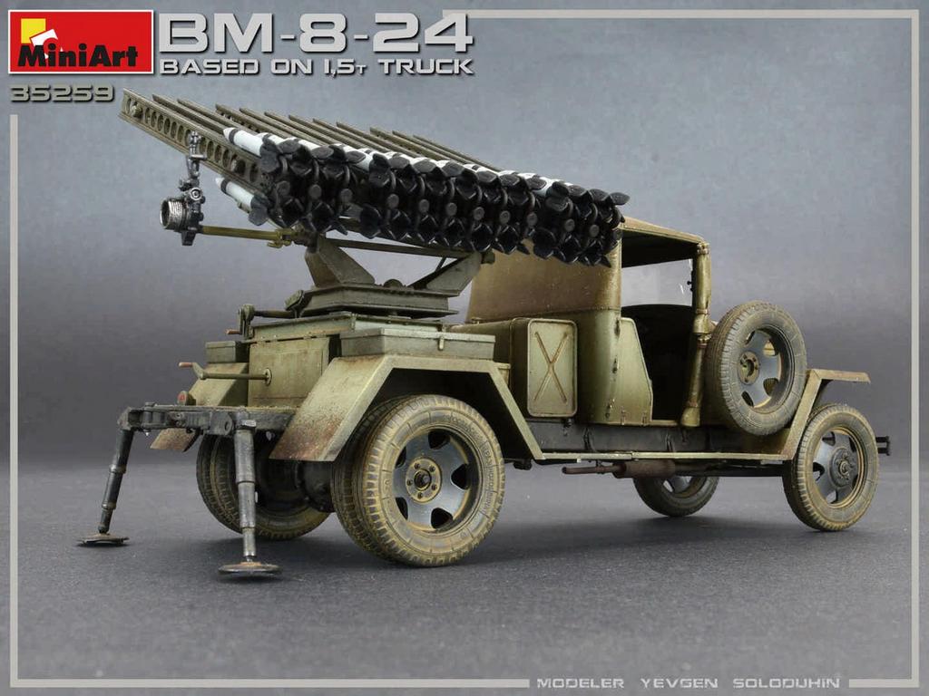 Soviet Military Truck with Katyusha Rocket Launcher WW.II 1.5t BM-8-24