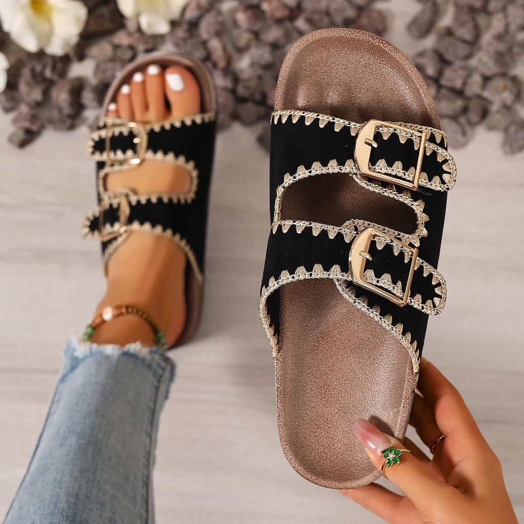 New Style Shoes - Thick-soled Flip-flops for Women, Flat-bottomed Beach Sandals