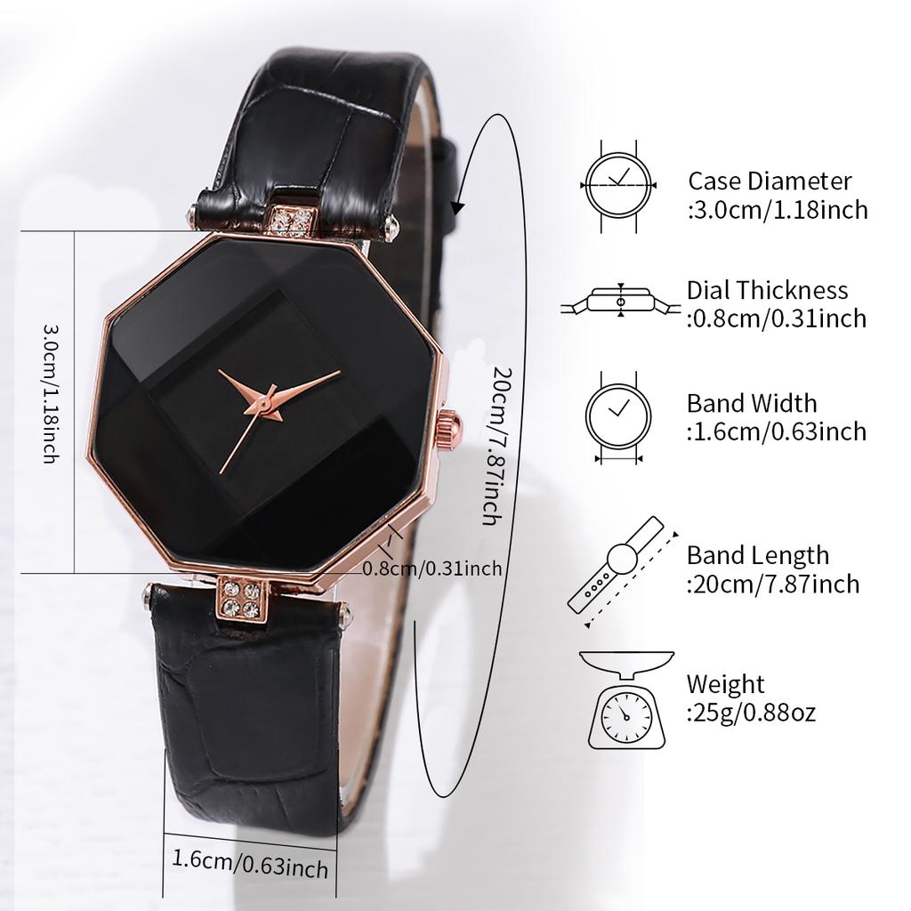 Xiaomi 5PCS/Set Women's Watch Fashion Leather Band Analog Quartz Watches Heart Jewelry Set(Without Box)
