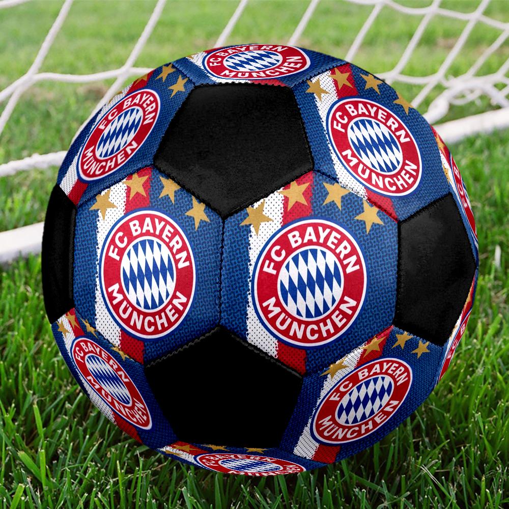 FC Bayern Munich Indoor Soccer Ball Colorful Machine Stitched PVC Size 5 Team Training Competition Ready Durable High-Bounce Cool Sports Gift