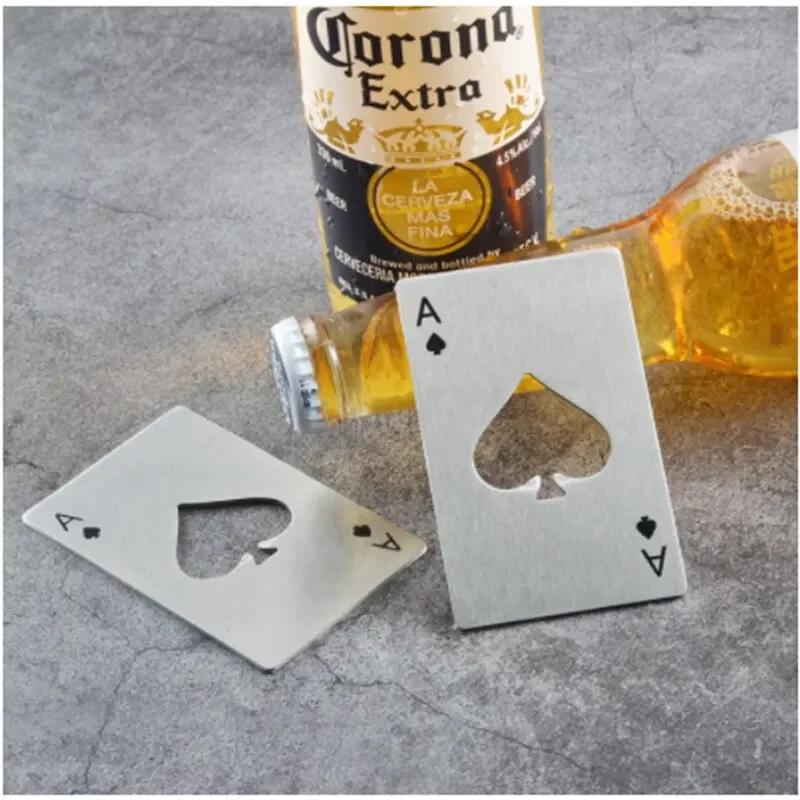 Poker Bottle Opener Portable Stainless Steel Bottle Opener Ace of Spades Credit Card Bottle Opener Cocina Accesorio Cheap
