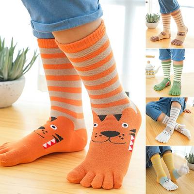 Healthy Long Tube Socks Sweat-absorbing Toe Socks Breathable Five-finger Socks