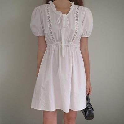 New ArrivalS Open Run Women S Cotton Puff Sleeve Ruffle Mini dreSS