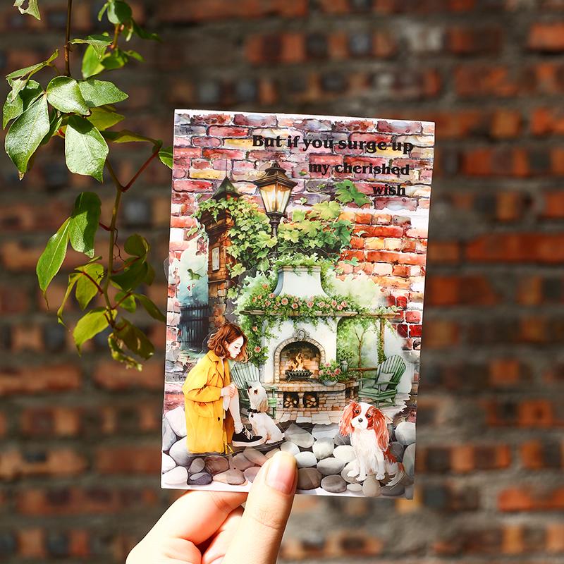 40mm*2m PET Tapes Stone Wall Path DIY Scrapbooking Decor Photo Album Collage Junk Journal Materials Aesthetics Tapes