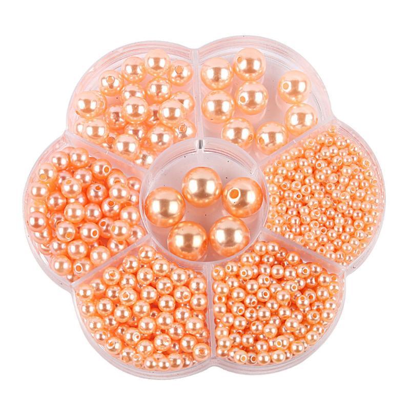 3/4/5/6/8/10/12mm Gemischte Box mit Löchern ABS Imitation Perle Meerjungfrauen-Illusions-Farbverlauf Kunststoffperle DIY-Material