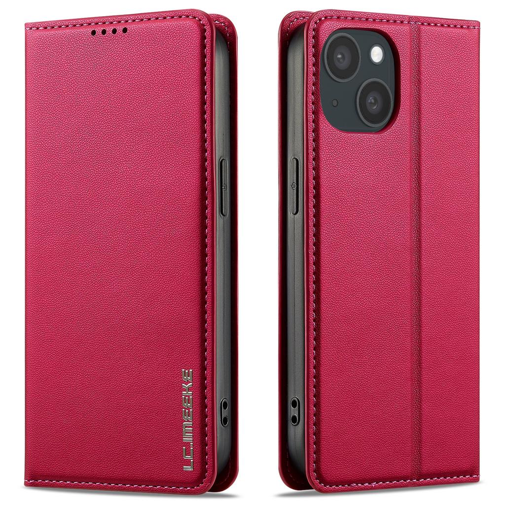 LC.IMEEKE L1 Series for iPhone 14/13 Case PU Leather Wallet Stand Protective Phone Cover