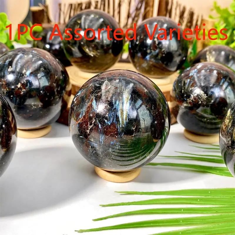 1pc Gorgeous Natural Firework Stone Sphere Crystal Carving Gemstone Jewelry Accessory Birthday Gift Party Desktop Decor