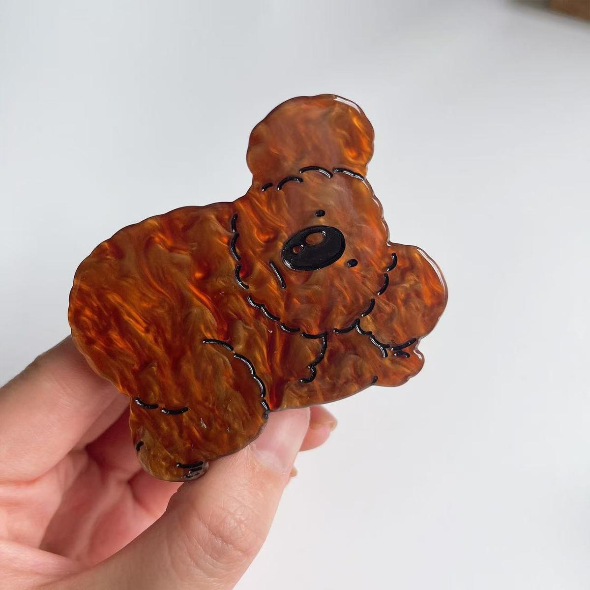 

1 шт. Милая женская заколка для волос в виде коалы, Забавная заколка для волос из ацетата в виде животного, Нескользящая заколка для густых волос, Женские аксессуары для волос