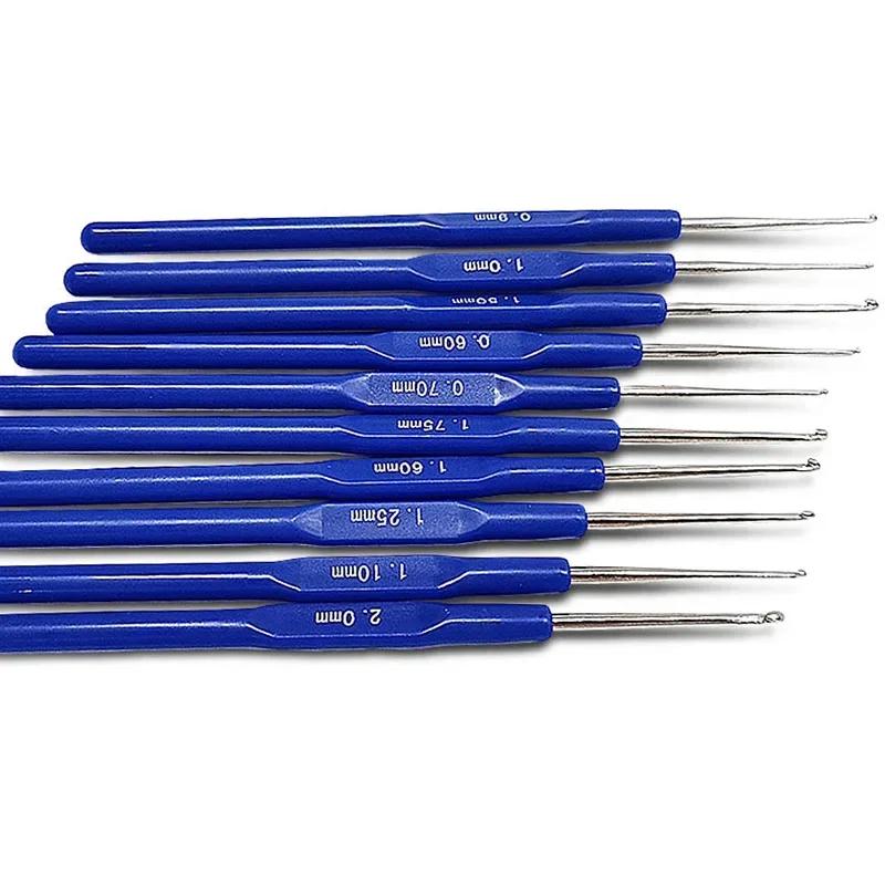 

Crochet Hooks Set Stitches Handle Knitting Needles Weaving Embroidery Handicraft Sewing Weave Tools Accessories 10pcs світло-сірого кольору