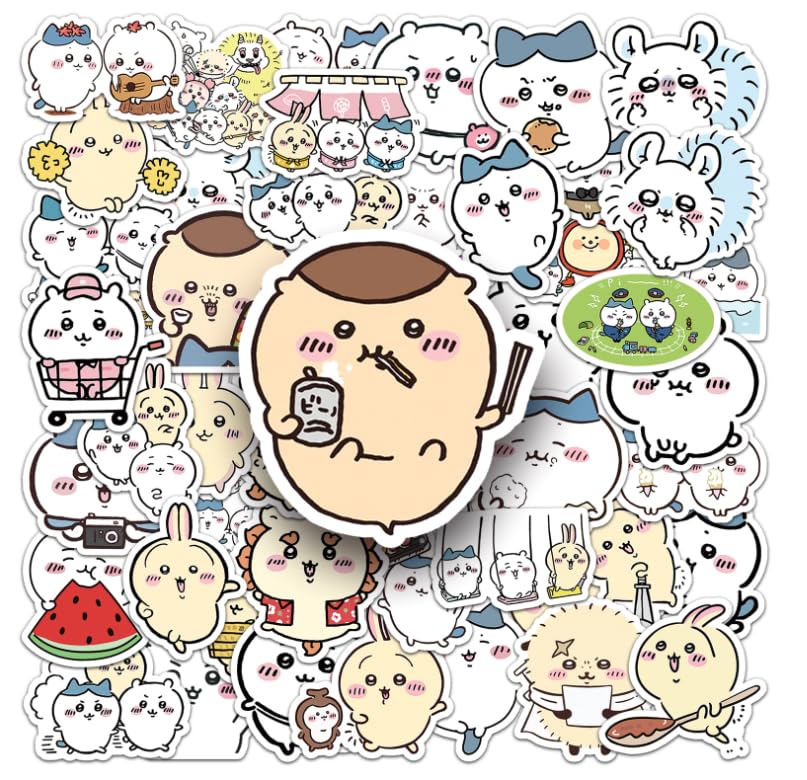 Set de 50 Pegatinas de Dibujos Animados Lindas, Impermeables, Adhesivos Lindos y Elegantes para DIY, Maletas, Apliques, Diario, Garabatos, Ordenador Portátil, PC, Teléfono,