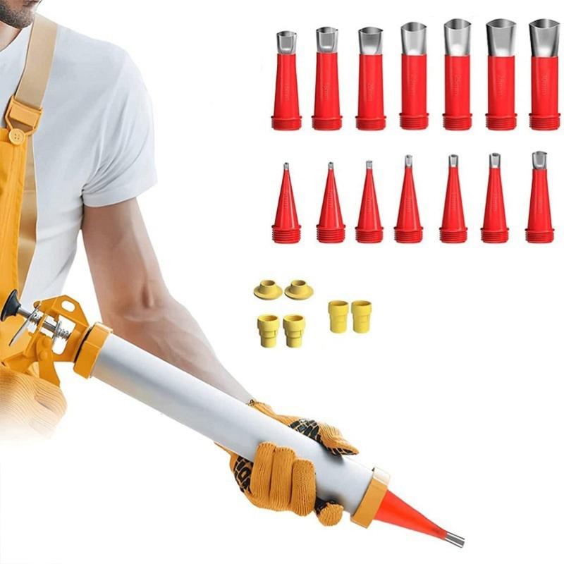 Completes 22Piece Caulking Toolkit with Detachable Nozzles Fit for Home Decoration and Sealing Needs Even Sealant Spread