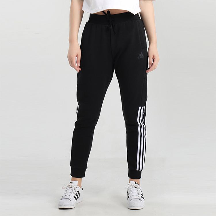 Adidas Retro Sports Style Cuffed Long Pants Women Bottoms Black GF0156