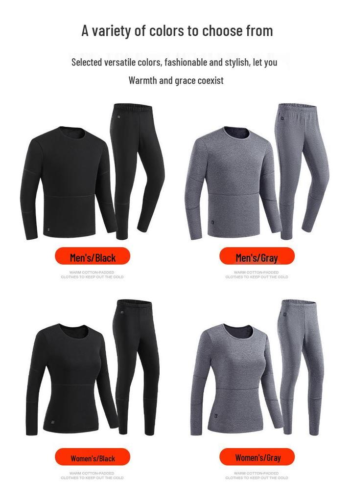Smart 28-Zone Heated Underwear Set for Men & Women - Winter Warmth & Constant Temperature Control