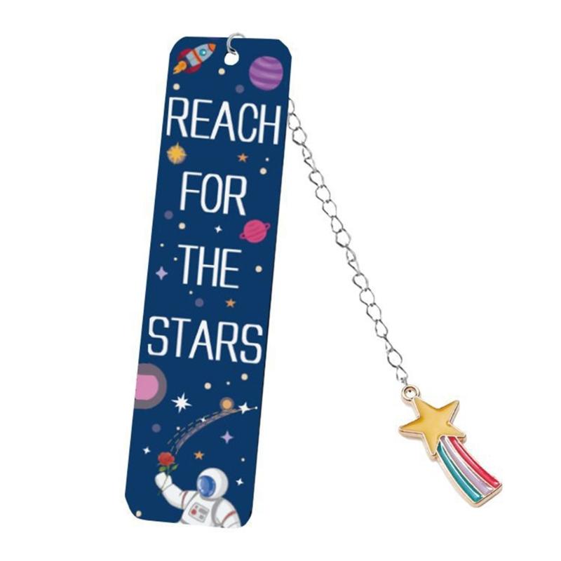 2x Metalowe Zakładki do Książek Zakładka z Astronautą Motyw Gwieździstego Nieba Zakładka do Strony Książki Artykuły Szkolne Biurowe dla Uczniów Nauczyciela