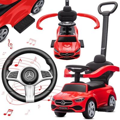 Sun Baby Mercedes C-Class 3-in-1 Ride-On Car with Push Handle and Footrests Red