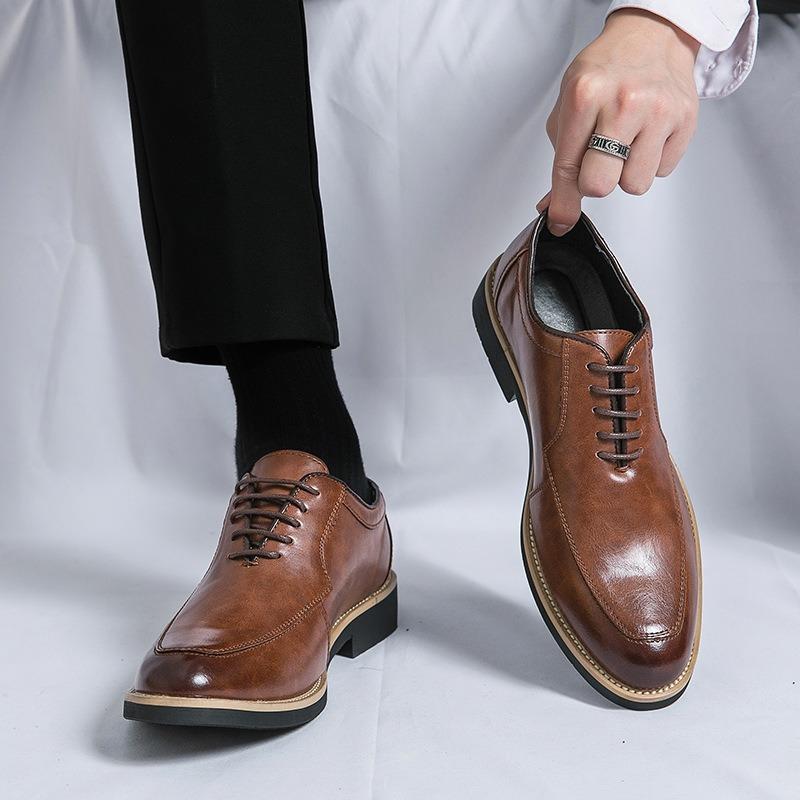 Men's Leather Lace-up Dress Shoes Formal Casual Non-slip Oxford Shoes