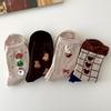 4Pairs Korean Christmas Socks Gift Set –  Winter Cozy Women’s Socks – Holiday Cute Gift Box – 3 Color Sets (Red / Beige / Blue Navy)