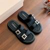One-word Drag Women 2025 Summer New Versatile Comfortable Lightweight Thick-soled Outer Wear Fashionable One-pedal Casual Cool Slippers