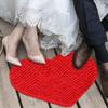 Chenille Red Heart Shaped Chenille Floor Mat  Balcony Indoor Decorative Heart-shaped Carpet