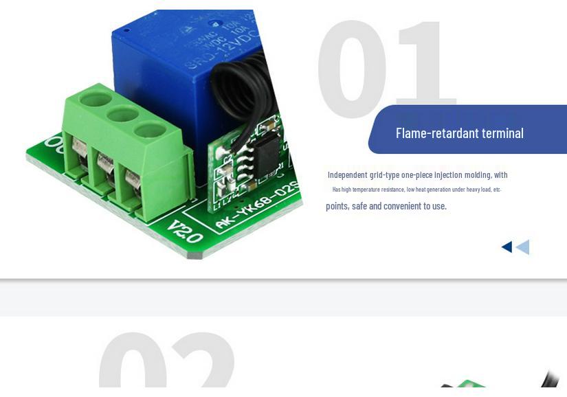 12V DC Single Channel Remote Switch with Long-Range Wireless Door Button.