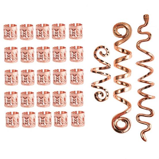 

6/28 шт./компл. аксессуары для волос набор женщин сплав косы бусины клипсы простые в использовании волосы розового золота