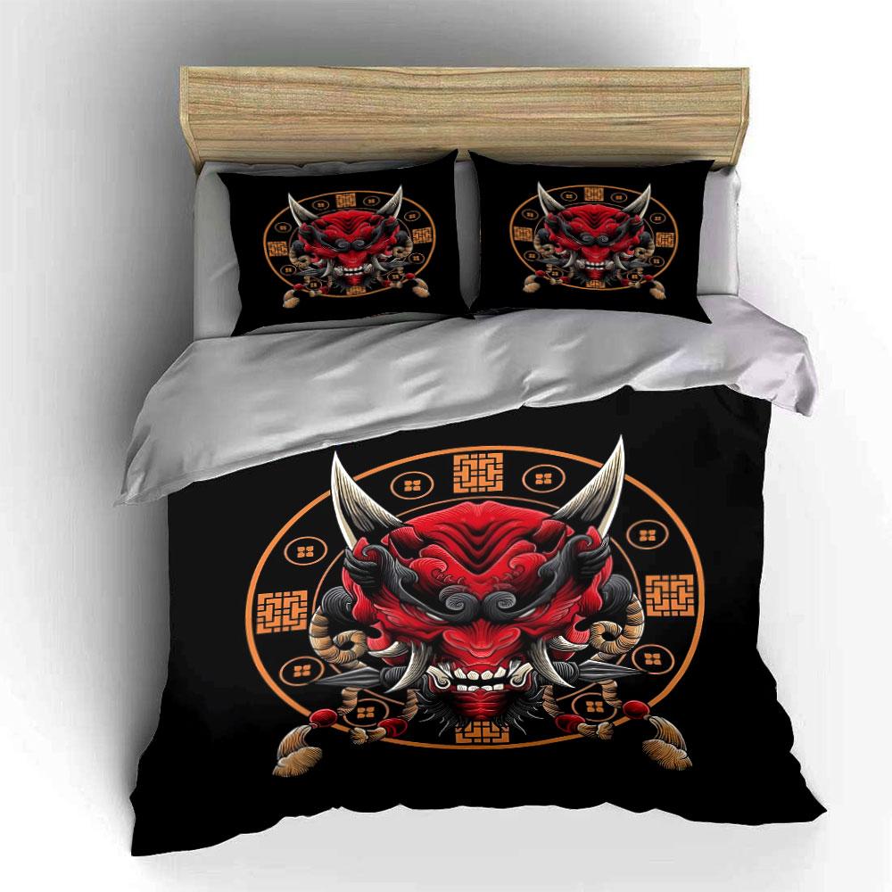 Samurai Demon Art Decor Set Soft Comfortable Duvet Cover Bedding Set Included 1*Duvet Cover & 2*Pillowcases, Gift