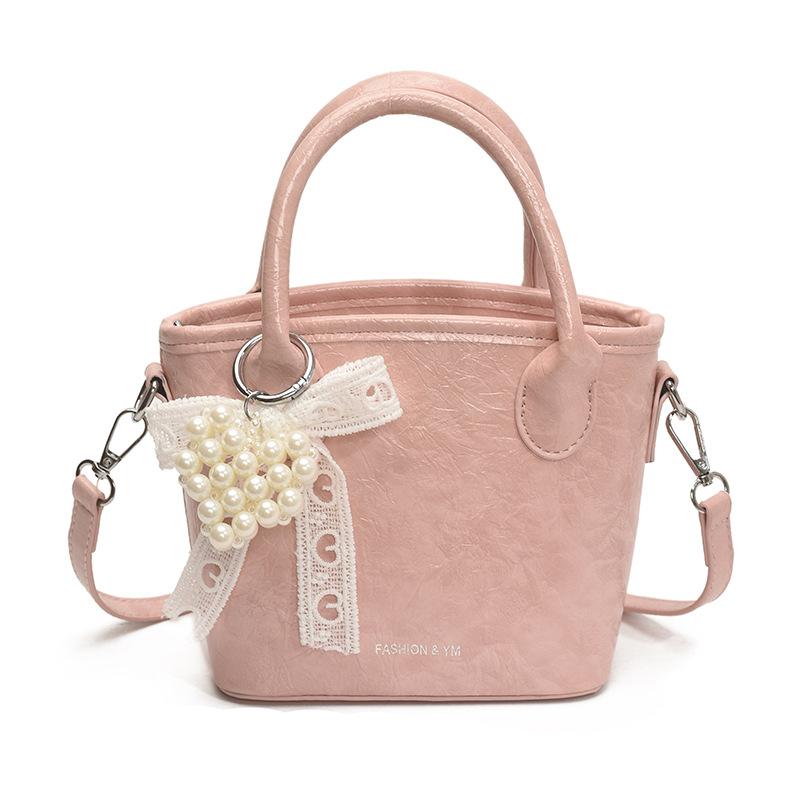 Summer Portable Small Bag Women 2025 New Simple Solid Color Bucket Bag Versatile Shoulder Messenger Bag One Piece Delivery