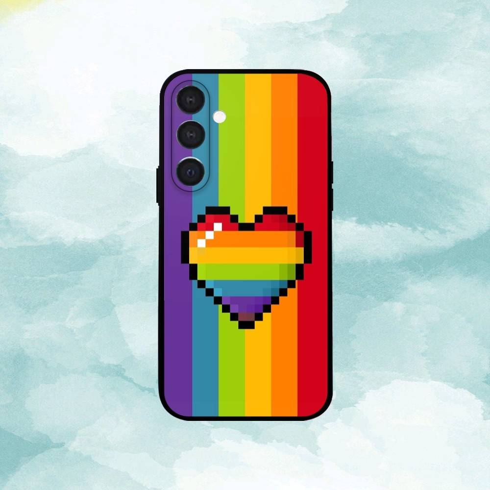 Love Is Love LGBT Rainbow  Phone Case For Samsung  A73,72,71,53,52,51,22,91,80, Soft Black Cover