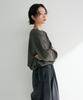 Green Parks Gray Pullover Sweater with Drawstring Hem and Long Sleeves Women's
