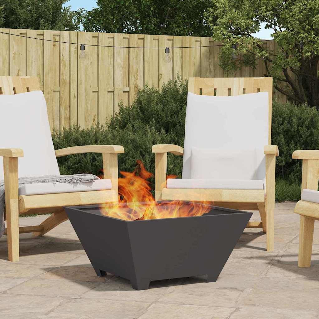 Fire Pit Black 60 X 60 X 30 Cm Steel