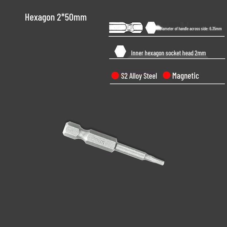 S2 Air Impact Hex Socket Bit Set, Pneumatic & Electric Screwdriver, 1/4 Strong Magnetic