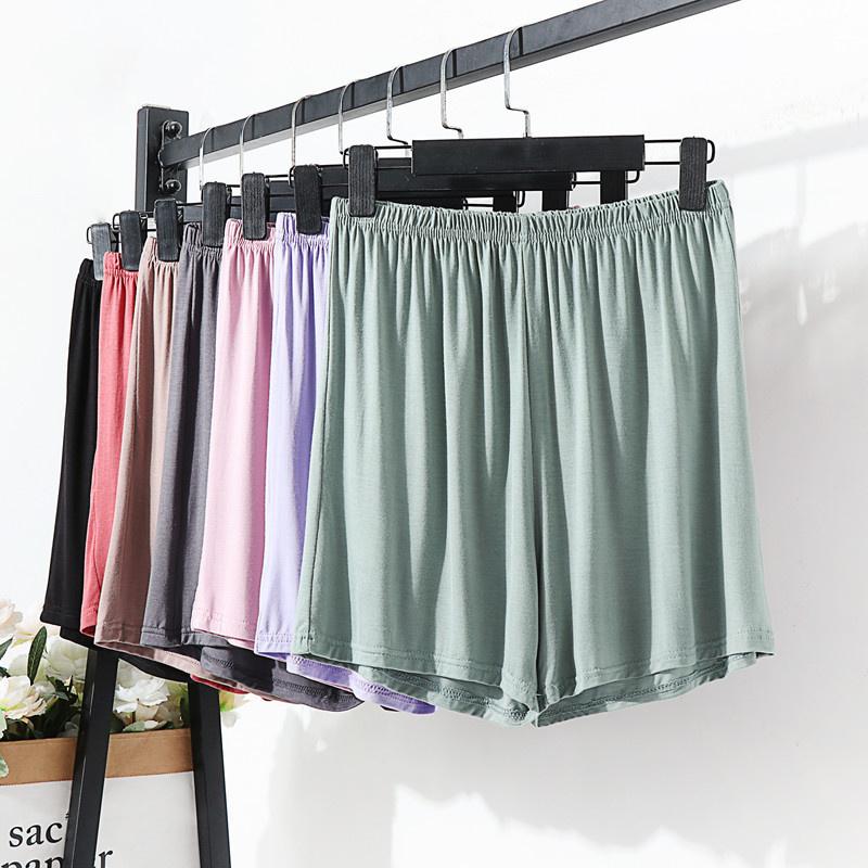 Women's summer modal shorts for outdoor wear, plus size, high-waisted, wide-leg, loose-fitting sleep pants, thin safety pants, casual pants
