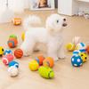 Squeaky Dog Ball Latex Rubber Dog Squeak Chew Toys Soft Bouncy Fetch Sports Balls for Medium Small Pets Interactive Play