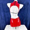 Erotic Sexy Nurse Cosplay Costume Punk Sweet Nurse Uniorm Lingerie Set Red Patent Leather Women Bodysuit Halloween Party Clothes
