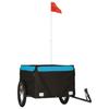 VidaXL Remorque de vélo noir et bleu 45 kg fer 94086