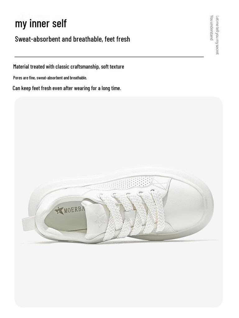 Mopei Men's Summer Cowhide Casual Sneakers - Soft Sole, Shock Absorption, Breathable, Versatile, Comfortable Dad Shoes.