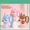 Capybara Cartoon Insulated Tumbler With Handle And Straw For Travel And Home Use