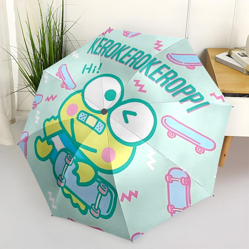 

1pc Kero Kero Keroppi Skateboard Umbrella - Automatic Open/Closed, Portable Folding Design, 8-Bone Iron Frame, Outdoor Umbrella, Festival Gift, Suitab