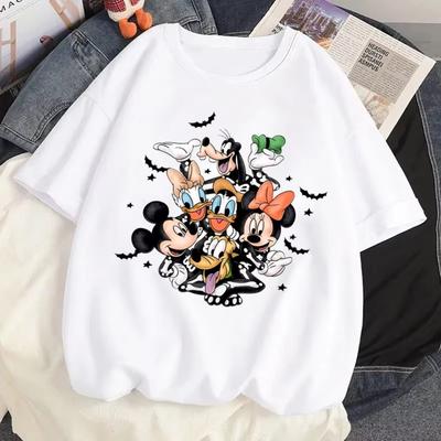 T-shirts Créatifs Mickey Mouse Disney Tops Été Femme Décontracté Manches Courtes Streetwear T-shirts Tops Harajuku T-shirts