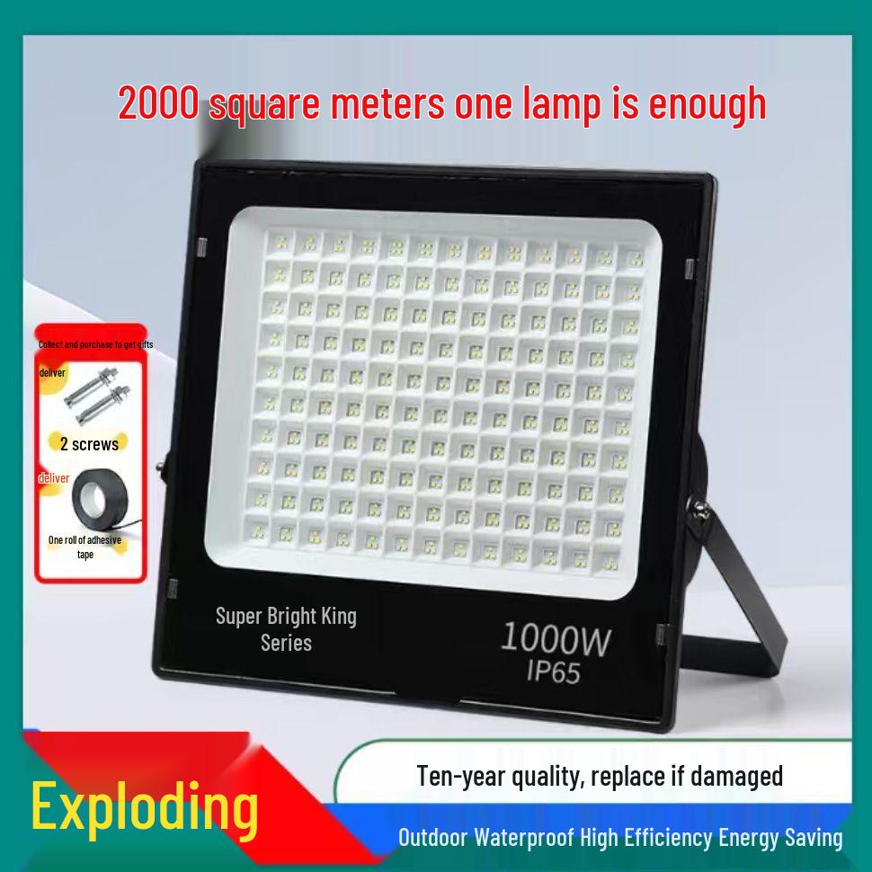 LED High-Power Outdoor Waterproof Floodlight: Super Bright Stadium Spotlight for Construction Sites