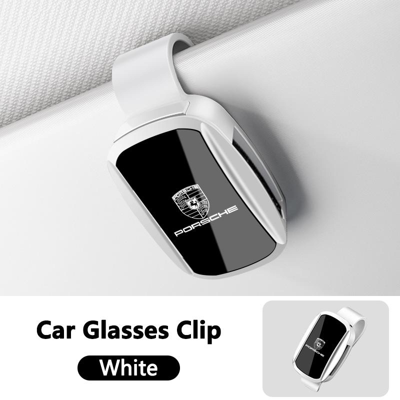 Hochwertiger Auto-Sonnenschutz Brillenclip Sonnenbrillenhalter Für Porsche 911 718 Cayenne Cayman Panamera Macan Taycan Boxster Pajun