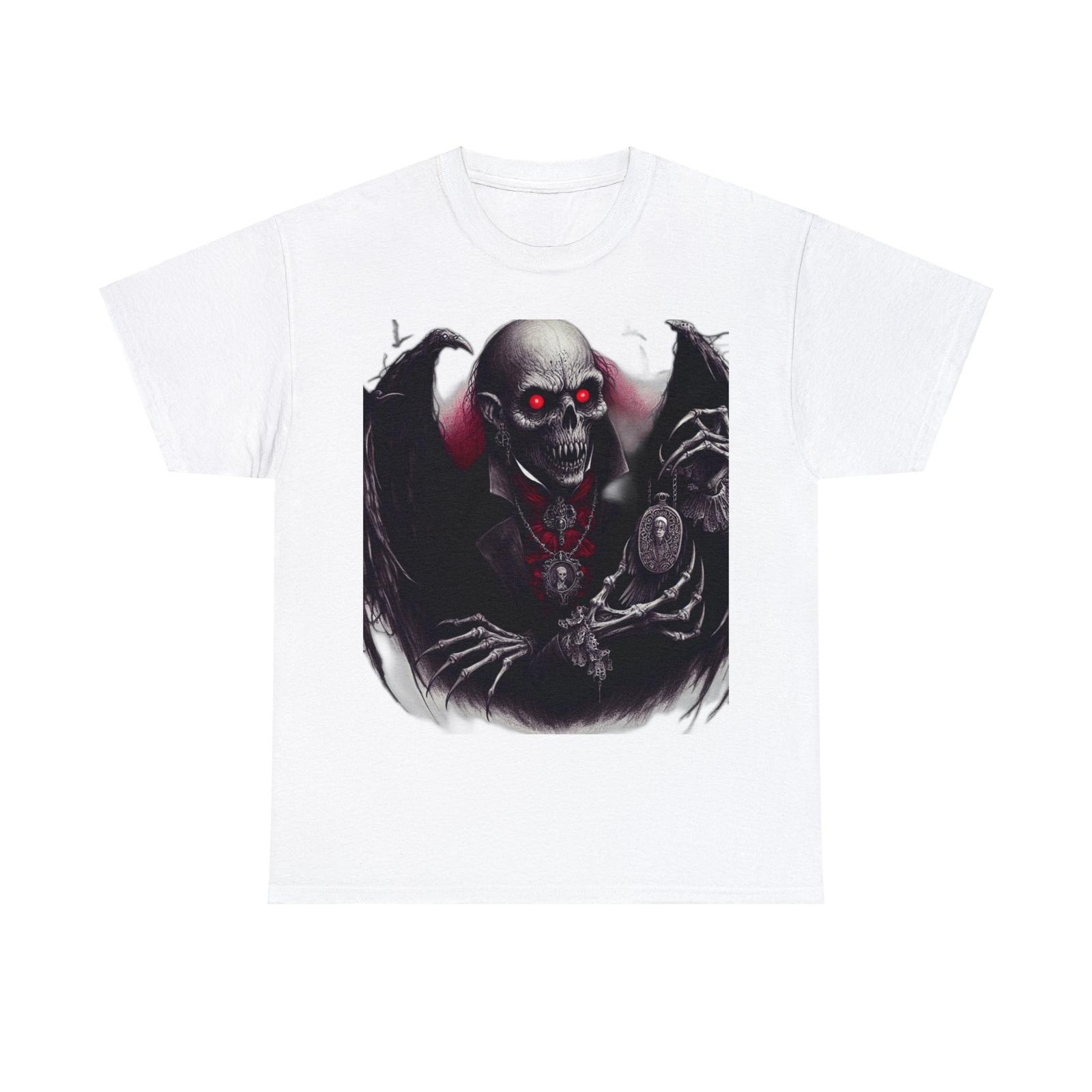 Unisex Adult Graphic T Shirt: Ghostly Haunted Spectral Skeleton Creepy Gothic S