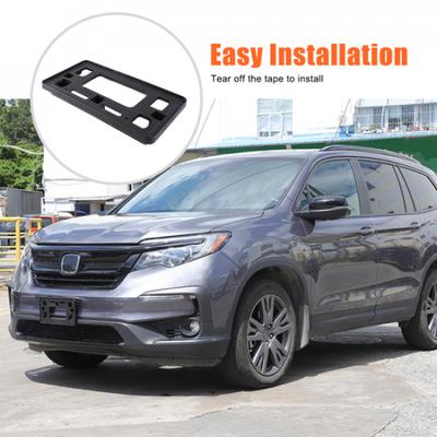 Black ABS Front License Plate Frame Mount Bracket Holder for Honda Pilot 2015-22