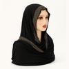 Long Smooth Silk Headscarf Sunscreen Thin Large Shawl Rhinestone Chiffon Hijab Scarf  For Gift