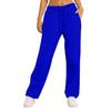 Women's Mid Waist Straight Sweatpants Loose Fit Drawstring Casual Wide Leg Trousers With Side Pockets