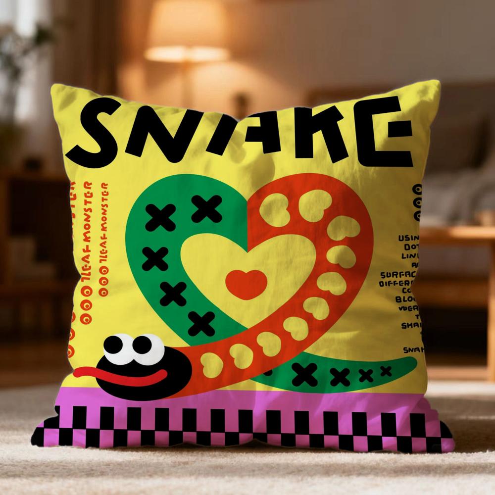 Hot Chinese Zodiac Cushion Cover Soft Washable Pillow Case Multi-Scene for Couch Bed Travel Office Use