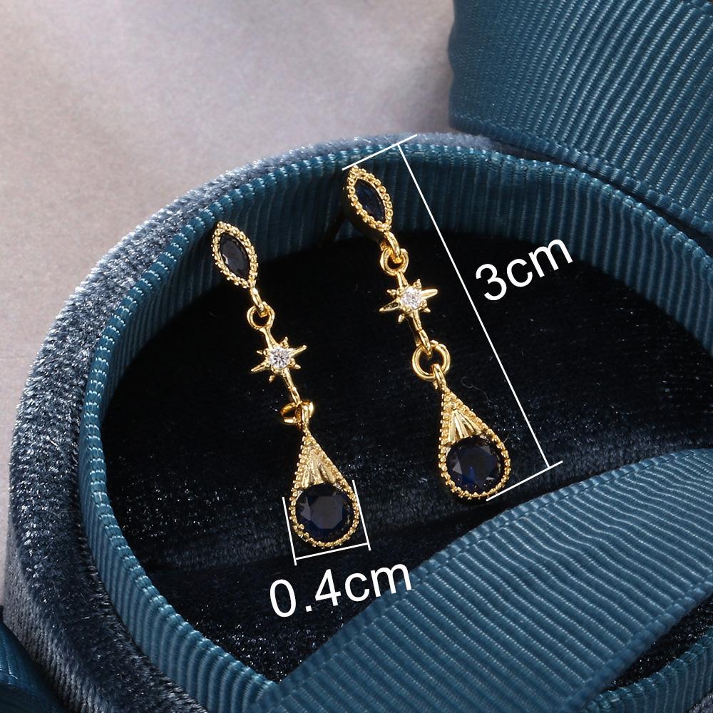 Fairy Tale Summer Stars Women's Dangle Earrings Retro Blue Crystal Romantic New Designer Piercing Ear Fashion Zircon KAE285
