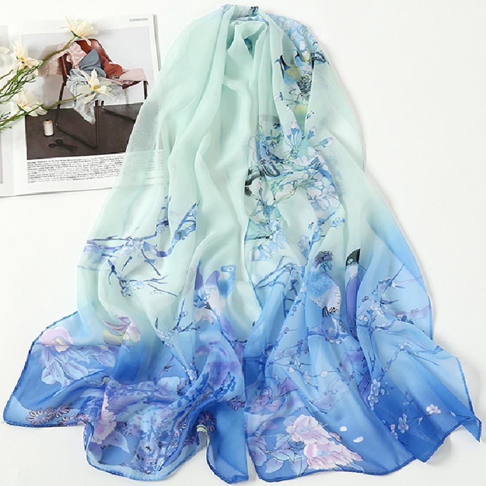 Sunscreen Chiffon Scarf 160*50cm Shawl Silk Fashion Beach Gauze Scarf  for Women