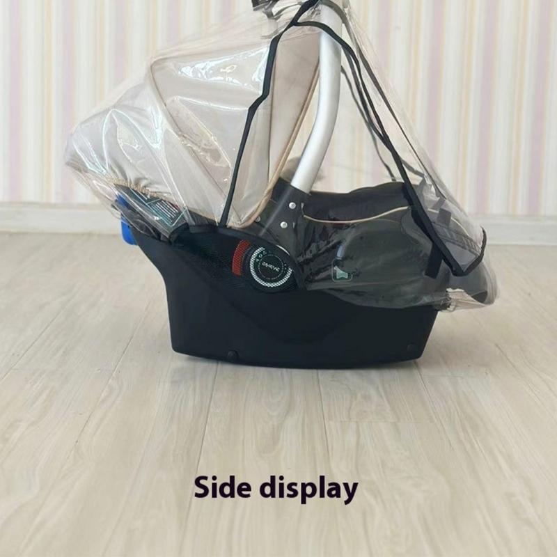 Universal Fit Baby Car Seat Rain Cover Transparent Quick Installation Windproof EVA For Outdoor Travel