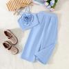 Girls' Fashion Set: Summer Children's Flower Halter Top and Trousers Two-piece Set